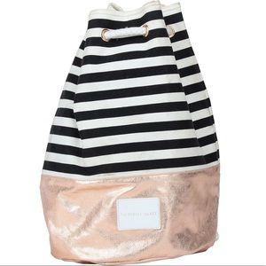 Victoria Secret Black & White Striped Backpack